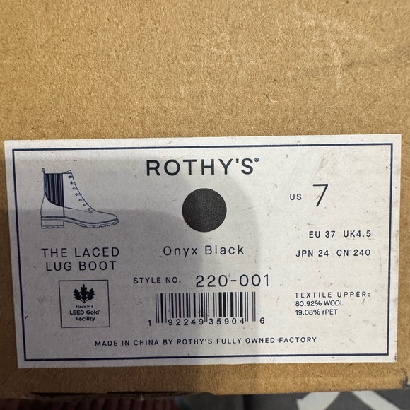 Rothy’s women’s laced lug boot NEW - Picture 6 of 7